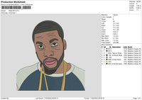 Meek Mill Embroidery File 6 sizes