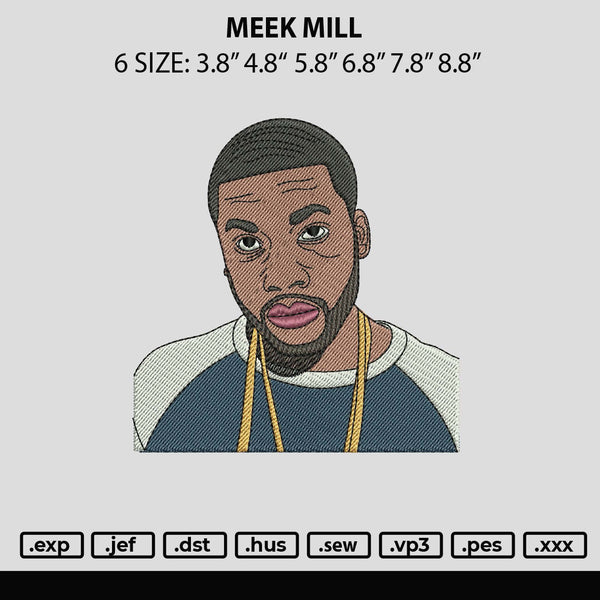 Meek Mill Embroidery File 6 sizes