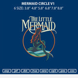 Mermaid Circle V1 Embroidery File 6 sizes