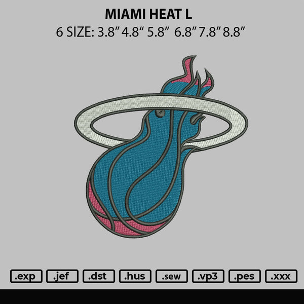 Miami Heat L Embroidery File 6 sizes