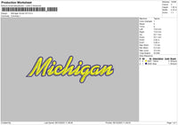 Michigan01 Embroidery File 6 sizes