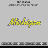 Michigan01 Embroidery File 6 sizes