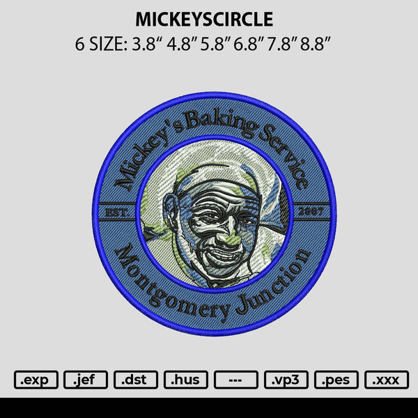 Mickeyscircle Embroidery File 6 sizes