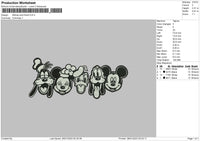 Mickey Friends Embroidery File 6 sizes