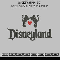 Mickey Minnie D Embroidery File 6 sizes