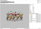 Mickey Friends Xmas 23 Embroidery File 6 sizes