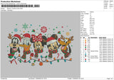 Mickey Friends Xmas 23 Embroidery File 6 sizes