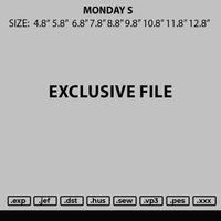 Monday S Embroidery File 6 sizes