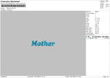 Mother Text Puff Embroidery File 6 sizes