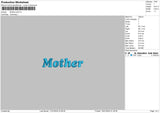 Mother Text Puff Embroidery File 6 sizes