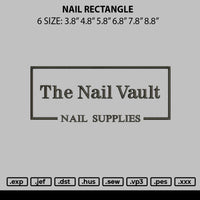 Nail Rectangle Embroidery File 6 sizes