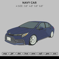 Navy Car Embroidery