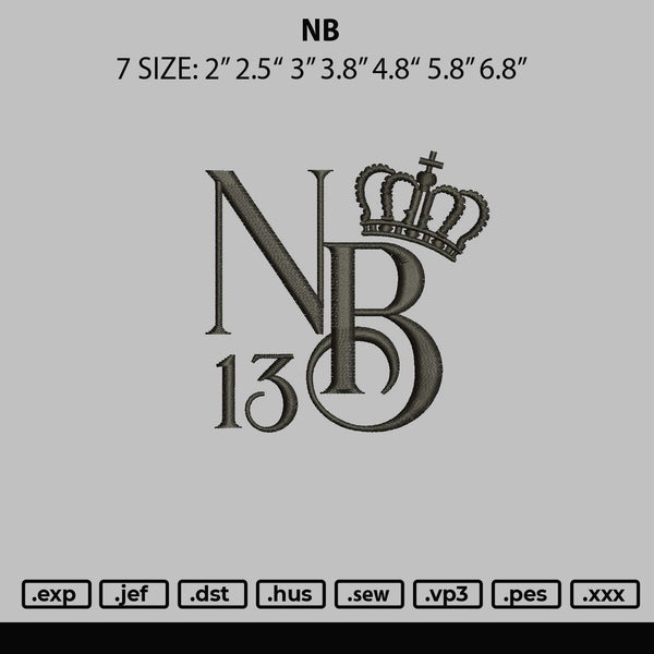 NB Embroidery File 6 sizes