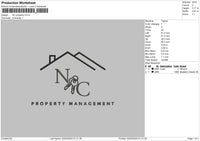 Property Text Embroidery File 6 sizes