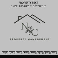 Property Text Embroidery File 6 sizes