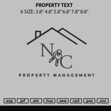 Property Text Embroidery File 6 sizes