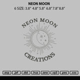 Neon Moon Embroidery File 6 sizes