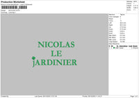 Nicolas Text Embroidery File 6 sizes