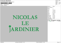 Nicolas Text Embroidery File 6 sizes