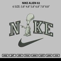 Nike Alien 02 Embroidery File 6 sizes