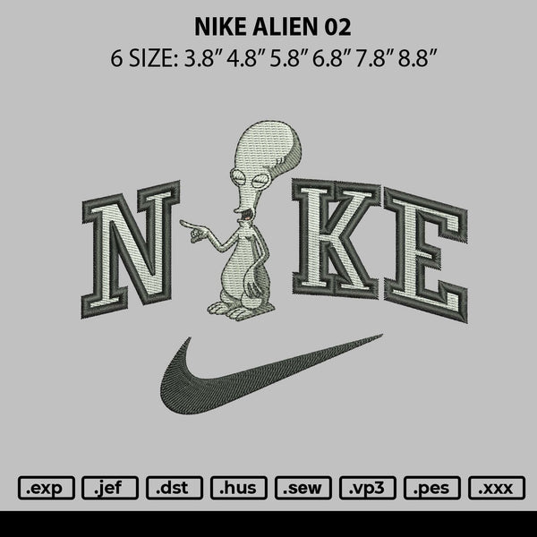 Nike Alien 02 Embroidery File 6 sizes