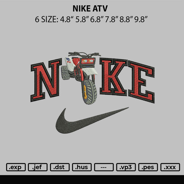 Nike Atv Embroidery File 6 sizes