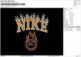 Nike Basket Flame Embroidery File 6 sizes