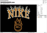 Nike Basket Flame Embroidery File 6 sizes