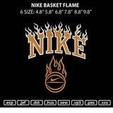 Nike Basket Flame Embroidery File 6 sizes