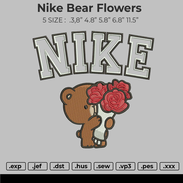 Nike Bear Flowers Embroidery