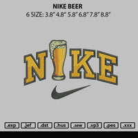 Nike Beer Embroidery File 6 sizes