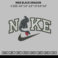 Nike Black Dragon Embroidery File 6 sizes