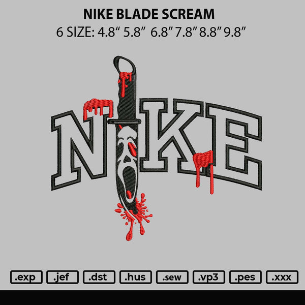 Nike Blade Scream Embroidery File 6 sizes