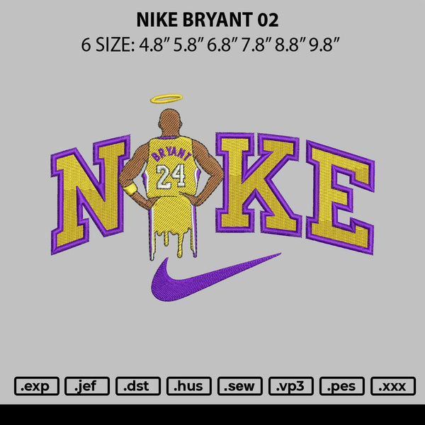 Nike Bryant 02 Embroidery File 6 sizes