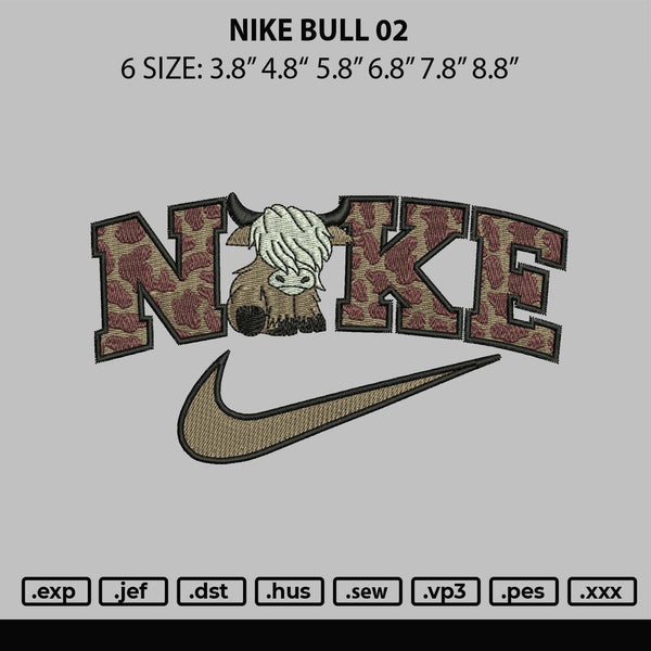 Nike Bull02 Embroidery File 6 sizes