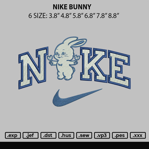 Nike Bunny Embroidery File 6 sizes