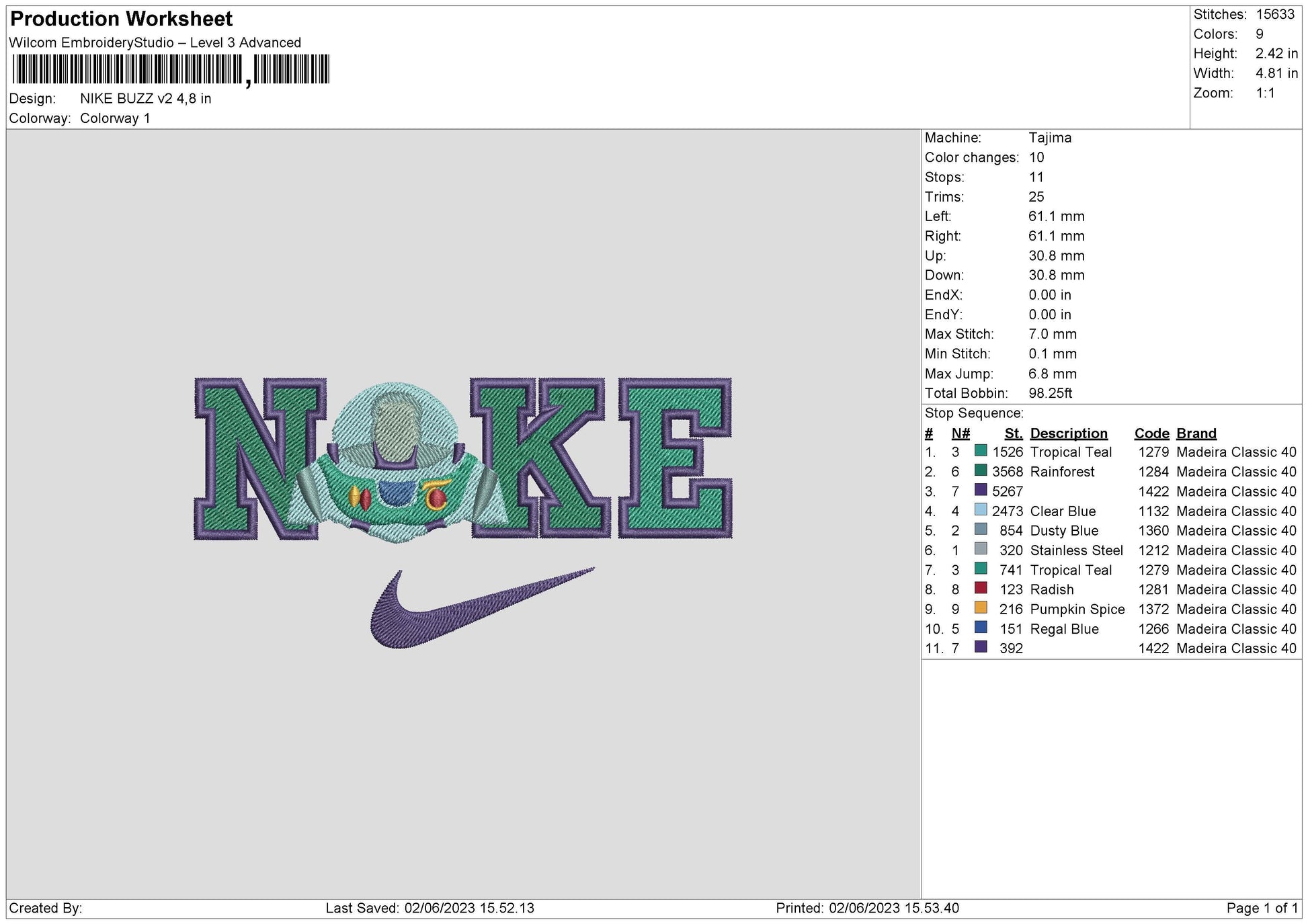 Nike Buzz V2 Embroidery File 6 sizes – embrostudio