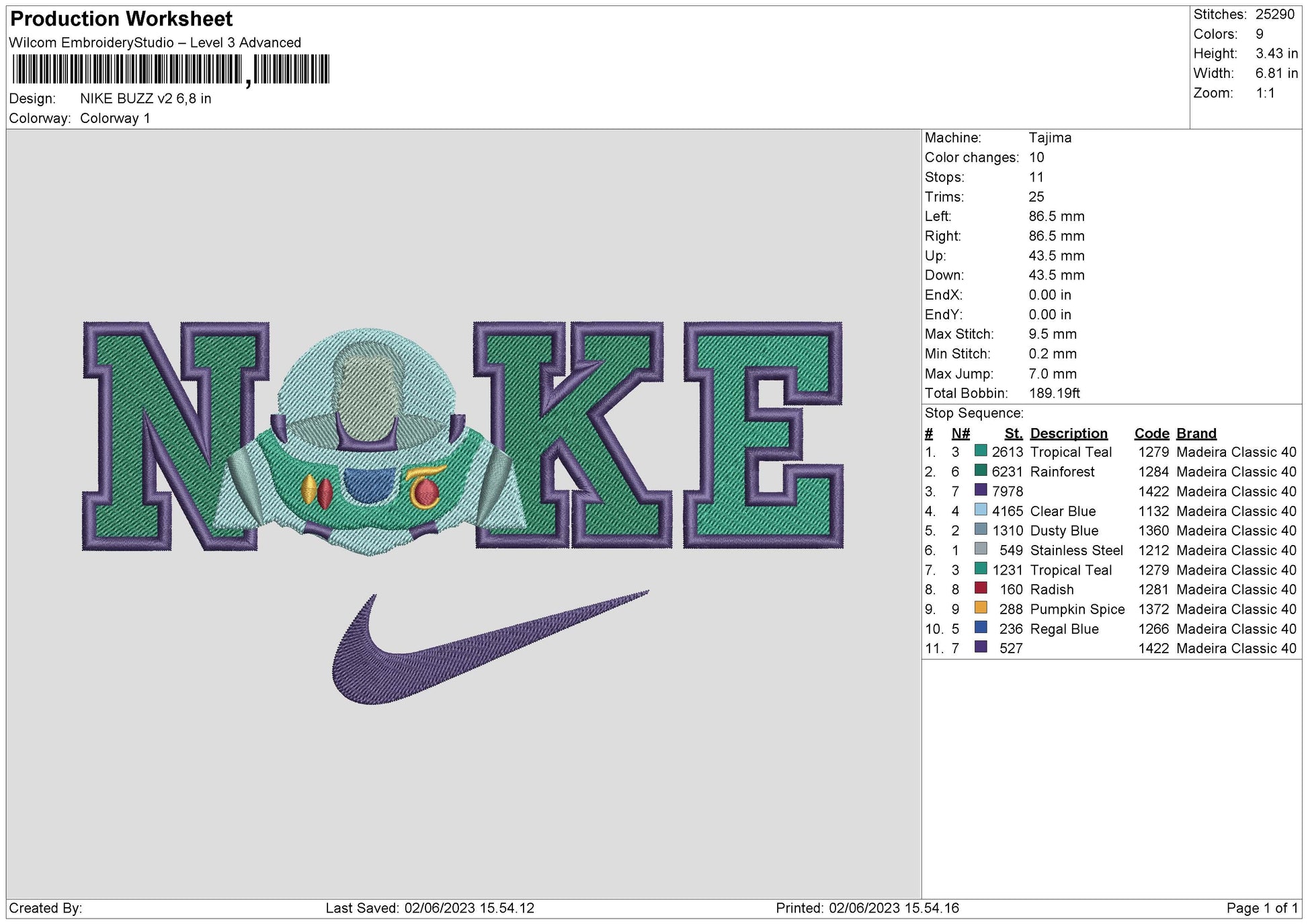 Nike Buzz V2 Embroidery File 6 sizes – embrostudio