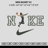 Nike Basket V3 Embroidery File 6 sizes