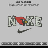 Nike Cardinal Embroidery File 6 sizes