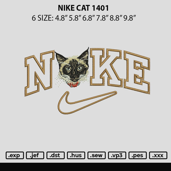 Nike Cat 1401 Embroidery File 6 sizes