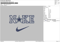 Nike Cowboys Star Embroidery File 6 sizes