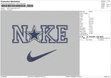 Nike Cowboys Star Embroidery File 6 sizes