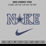 Nike Cowboys Star Embroidery File 6 sizes