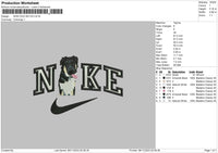 Nike Dog 0811 Embroidery File 6 sizes