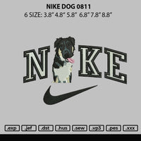 Nike Dog 0811 Embroidery File 6 sizes