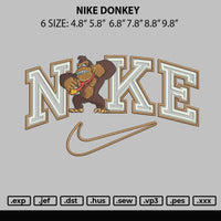 Nike Donkey Embroidery File 6 sizes