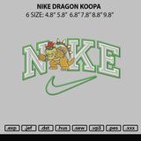 Nike Dragon Koopa Embroidery File 6 sizes