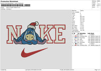 Nike Eeyore Xmas Embroidery File 6 sizes