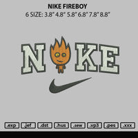 Nike Fireboy Embroidery File 6 sizes